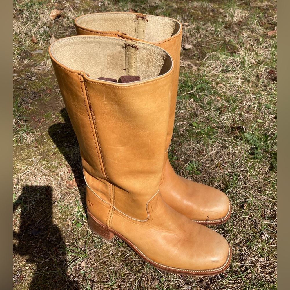 Frye Made in USA Vintage Frye Campus Boots Banana Leather 11 D 3M18774 2951 W - Picture 10 of 17